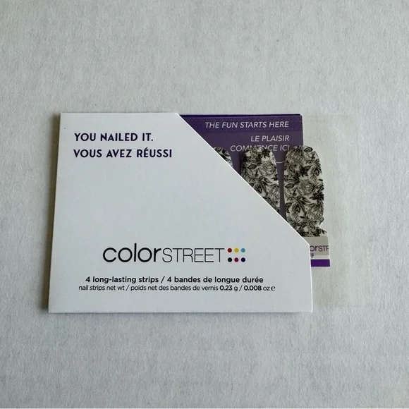 *Exclusive* Color Street: Out of Office | Floral Black Clear Overlay Summer - Picture 3 of 15